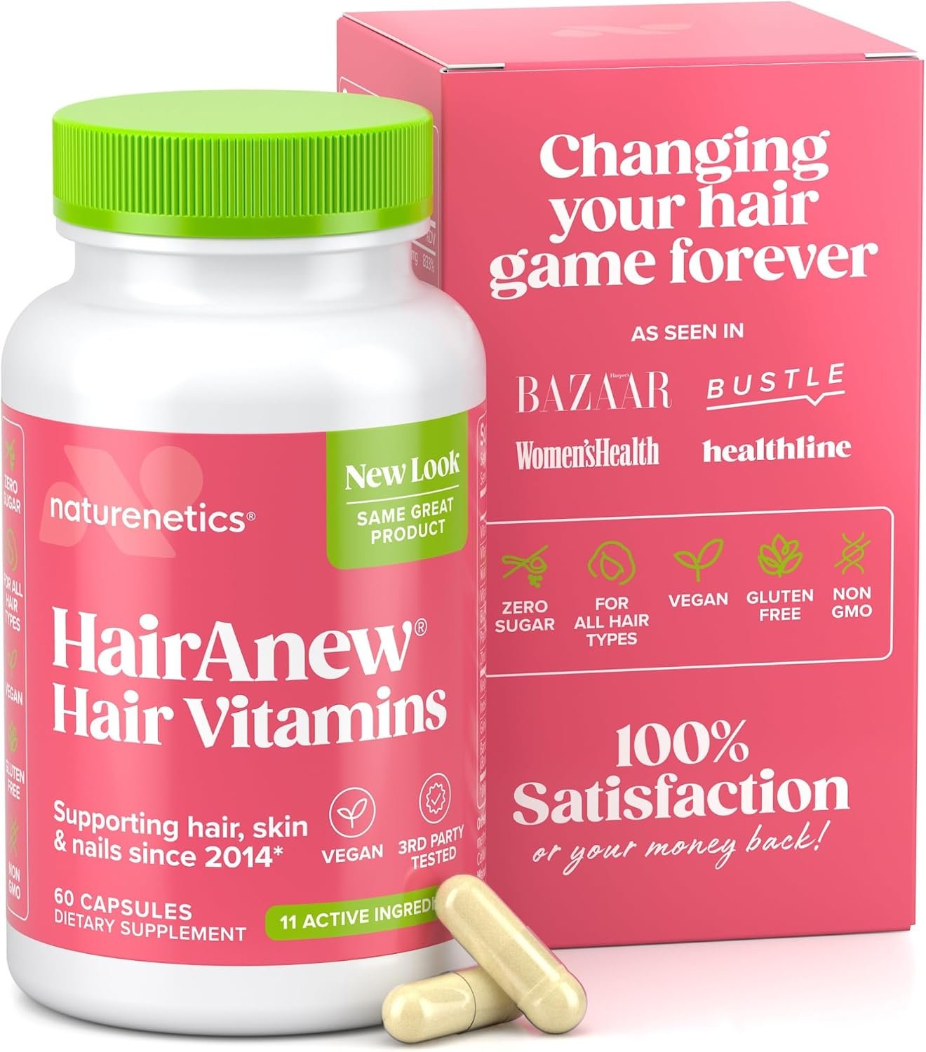 Hair Growth Vitamins for Women & Men – 5000mcg Biotin, 11 Ingredients