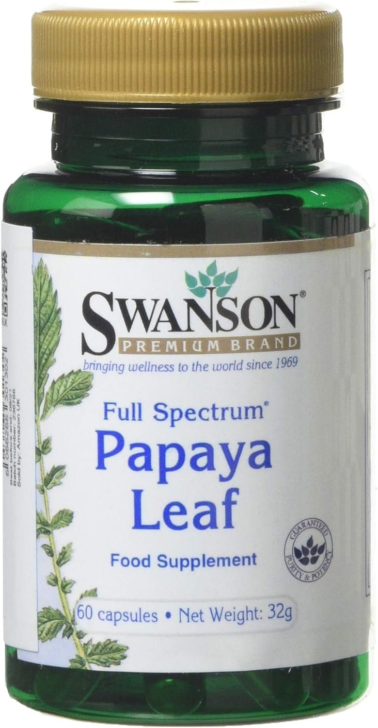 Swanson Full Spectrum Papaya Leaf, 400 mg, 60 Capsules