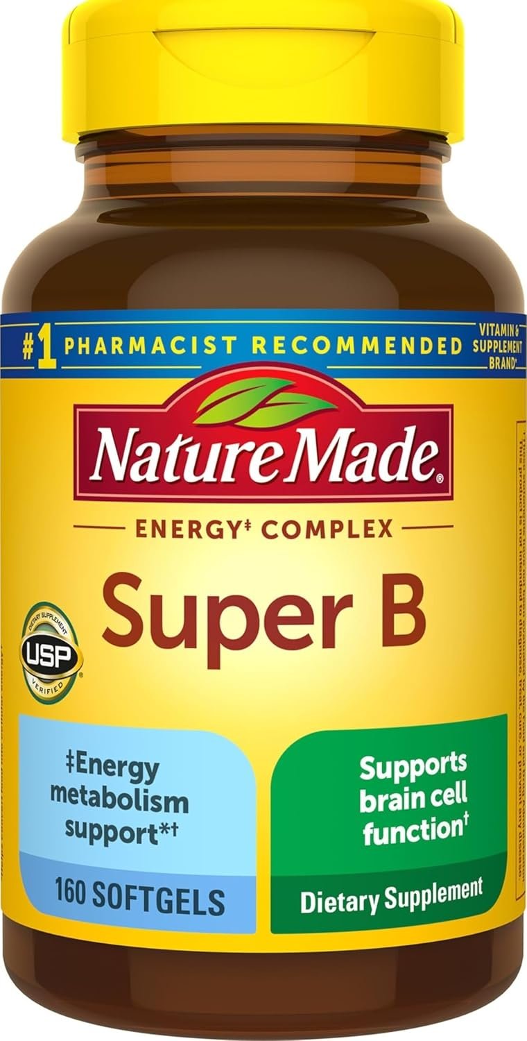 Nature Made Super B Complex Vitamins for Women and Men, 160 Softgels