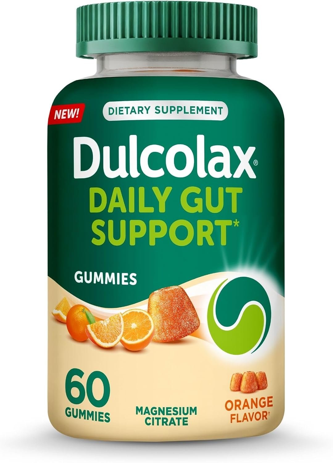 Dulcolax Daily Gut Support Gummies, Magnesium Formula, Orange Flavor, 60-Ct