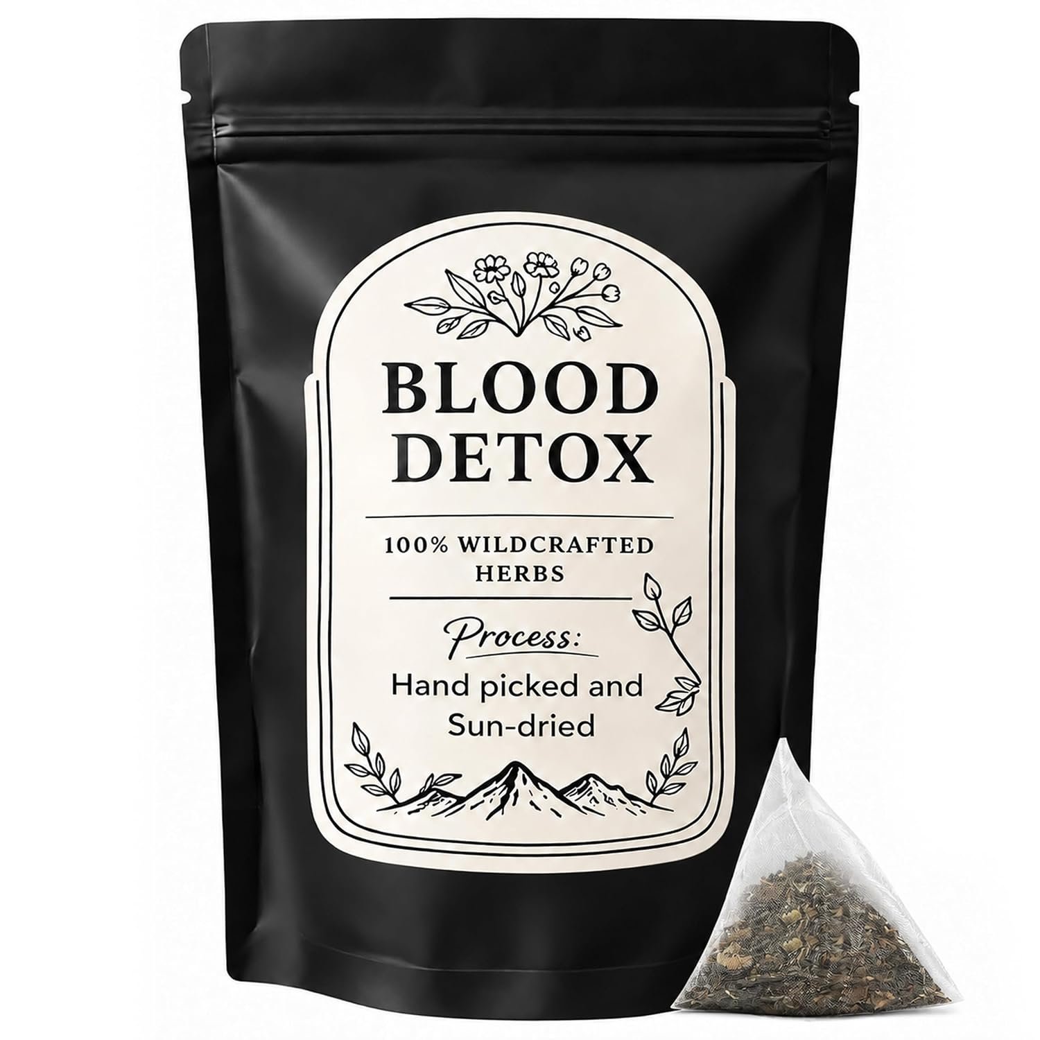Blood Detox Tea Jamaica, with Lotus Flower Flagweed, Cinnamon, Yushu and More, All Natural Herbal Formula, Handmade, Releasebody and Mind, Adjust Body，Caffeine-Free Loose Leaf Blend, 170 g (1)