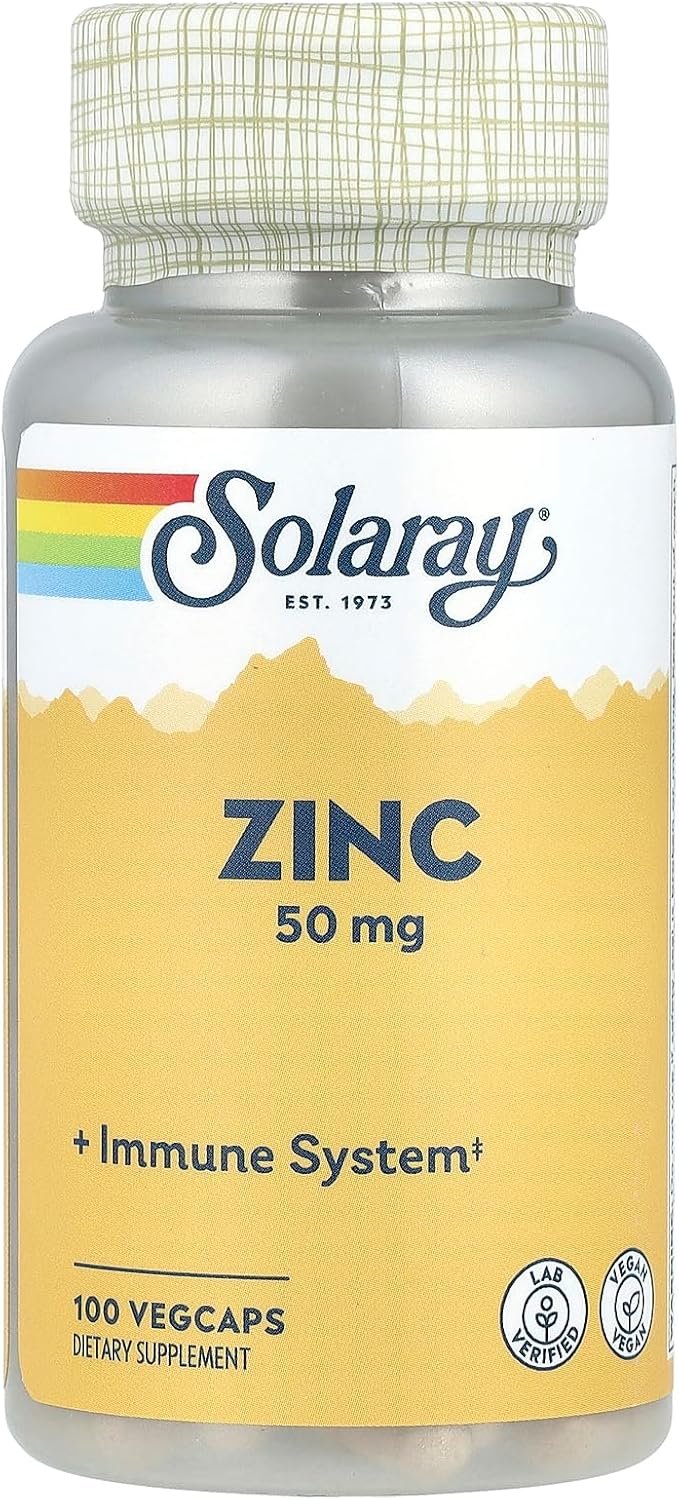 Solaray, Zinc 50Mg, 100 Vegetarian Capsules
