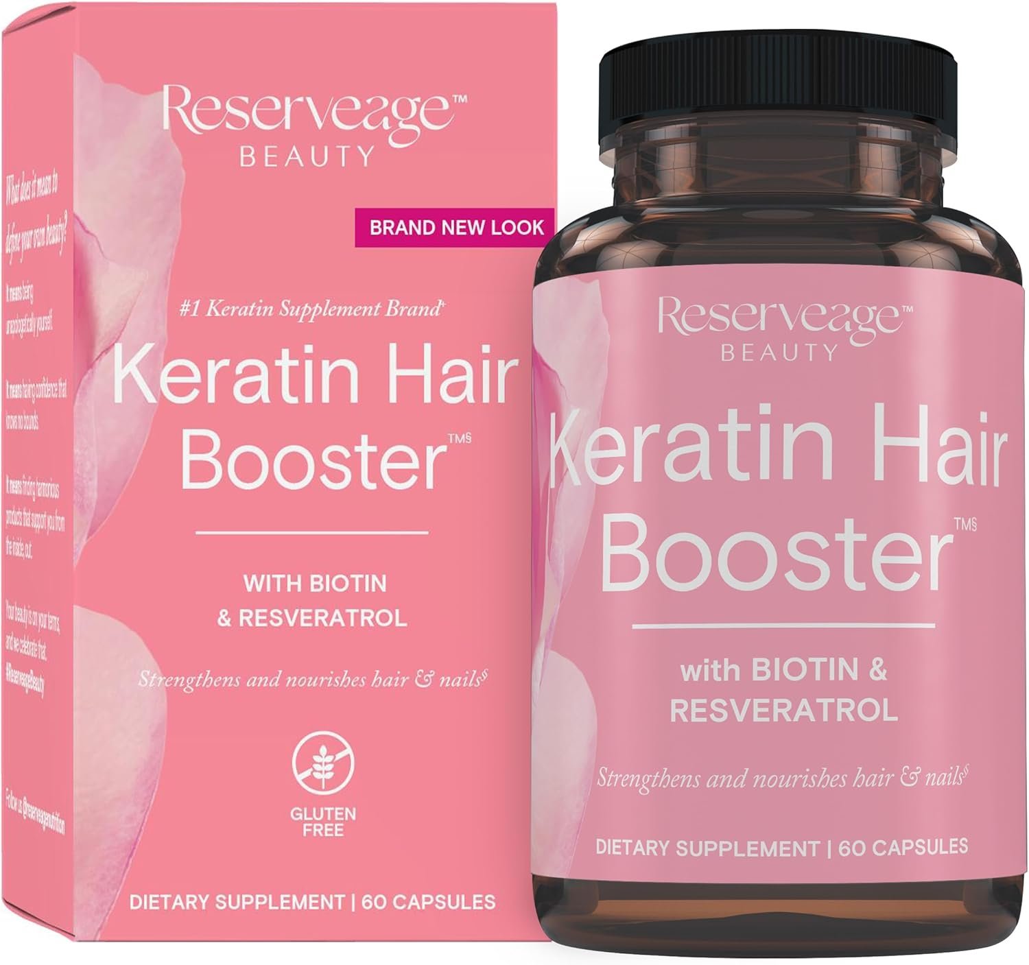 Reserveage Beauty Keratin Hair Booster, 60 Capsules(30 Servings)