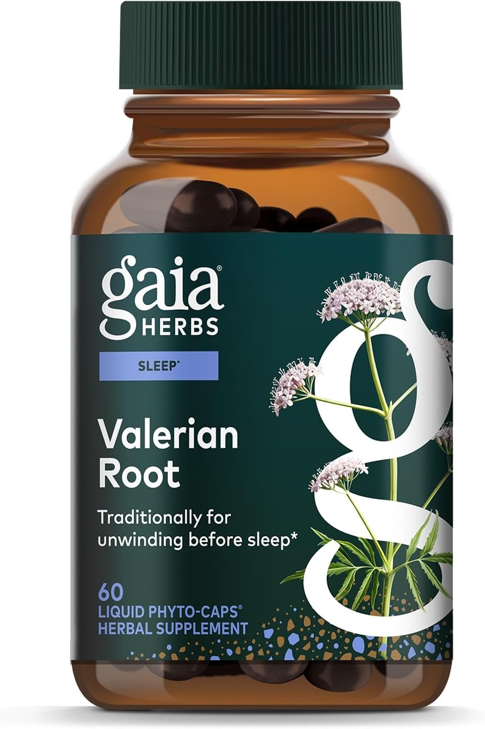Gaia Herbs Valerian Root, 60 Vegan Capsules, 30 Servings