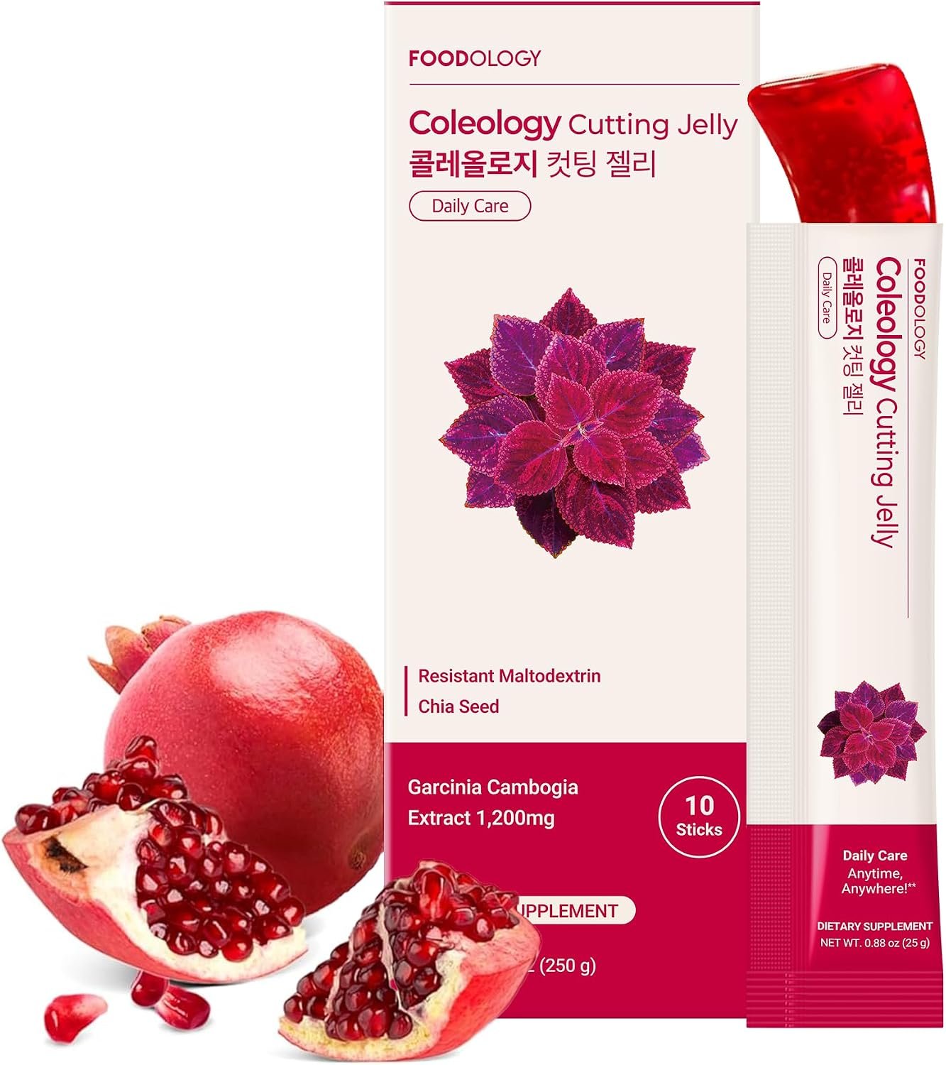 FOODOLOGY Coleology Cutting Jelly, Pomegranate Flavor, 10 Sticks