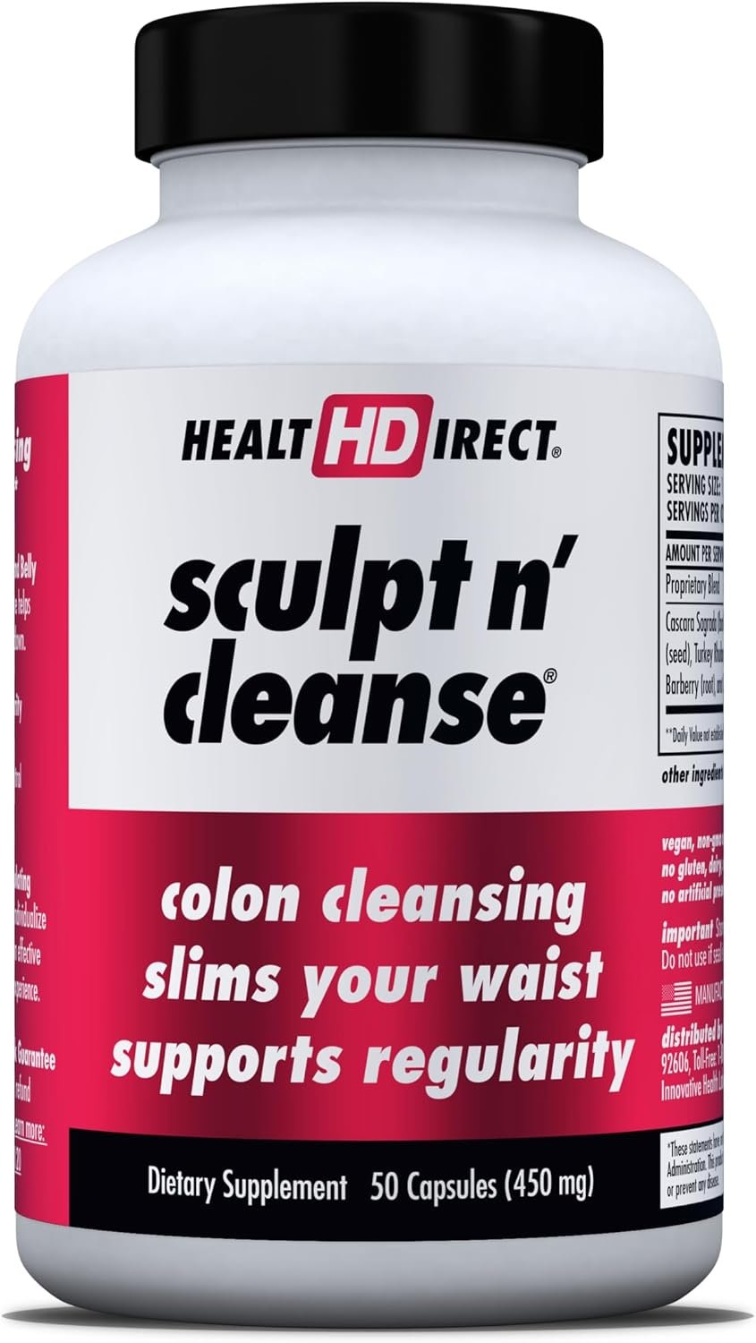 HEALTH DIRECT Sculpt n’ Cleanse Herbal Colon and Gut Cleanse, 50 Capsules