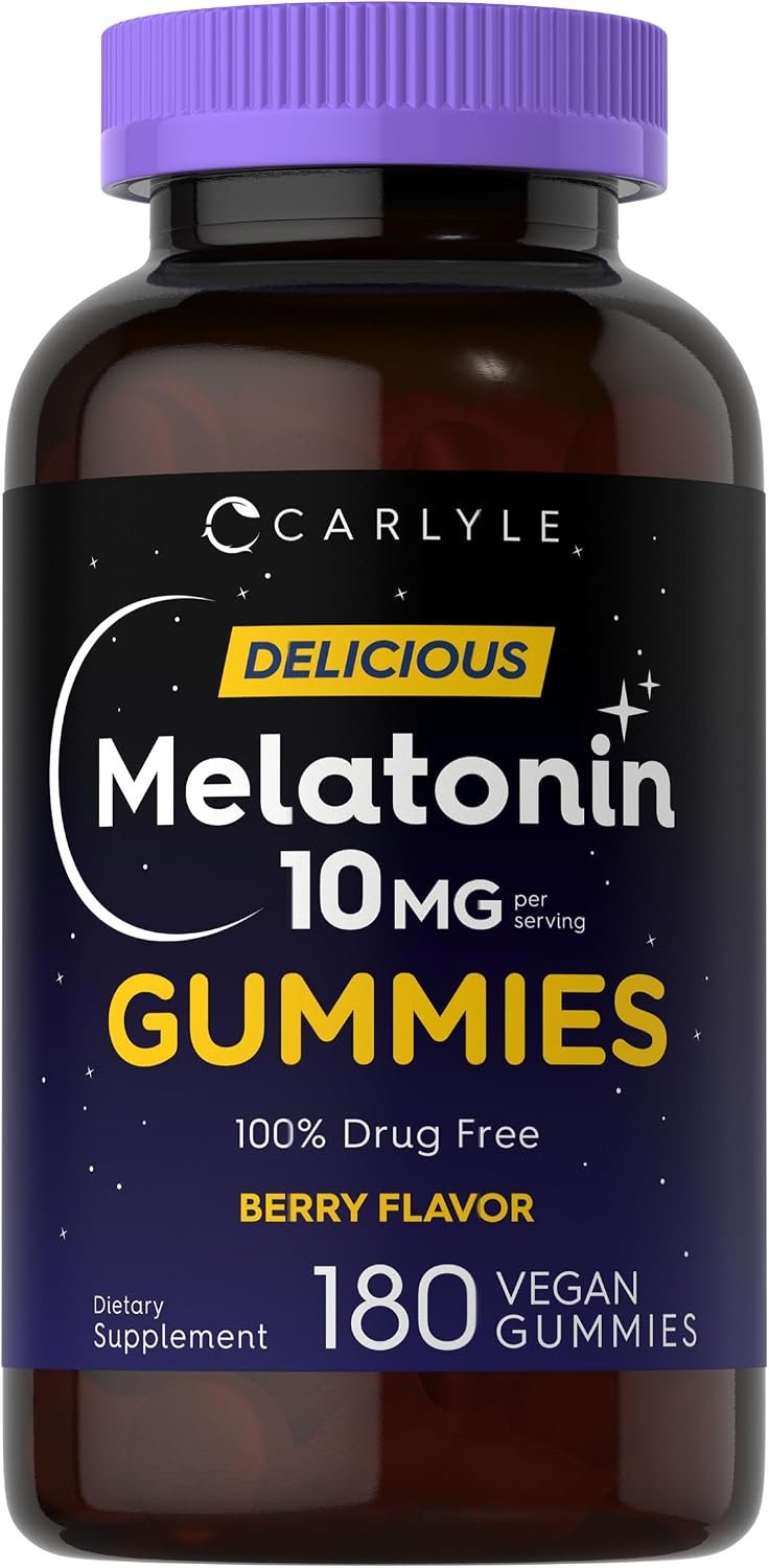 Carlyle Melatonin Gummies 10mg | 180 Count | Berry Flavor