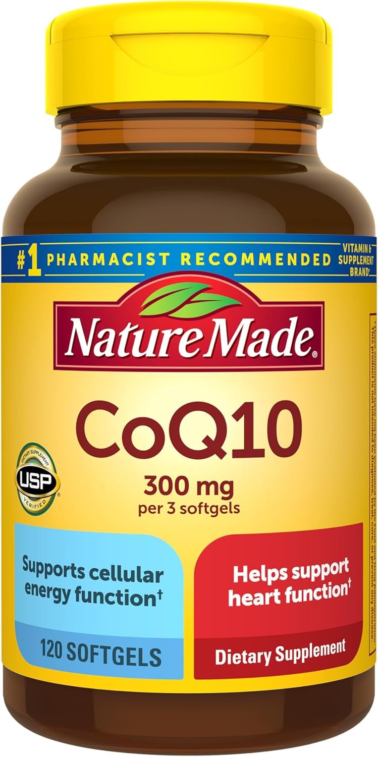 Nature Made CoQ10 300mg per 3 Softgels, Heart Health Support, 120 Softgels