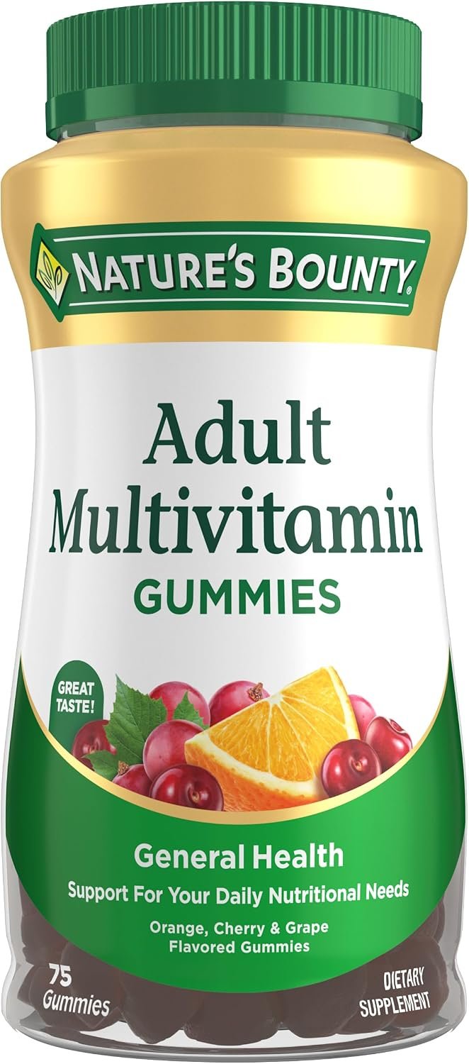 Nature’s Bounty Adult Multivitamin Gummies, Orange, Cherry & Grape, 75 Ct