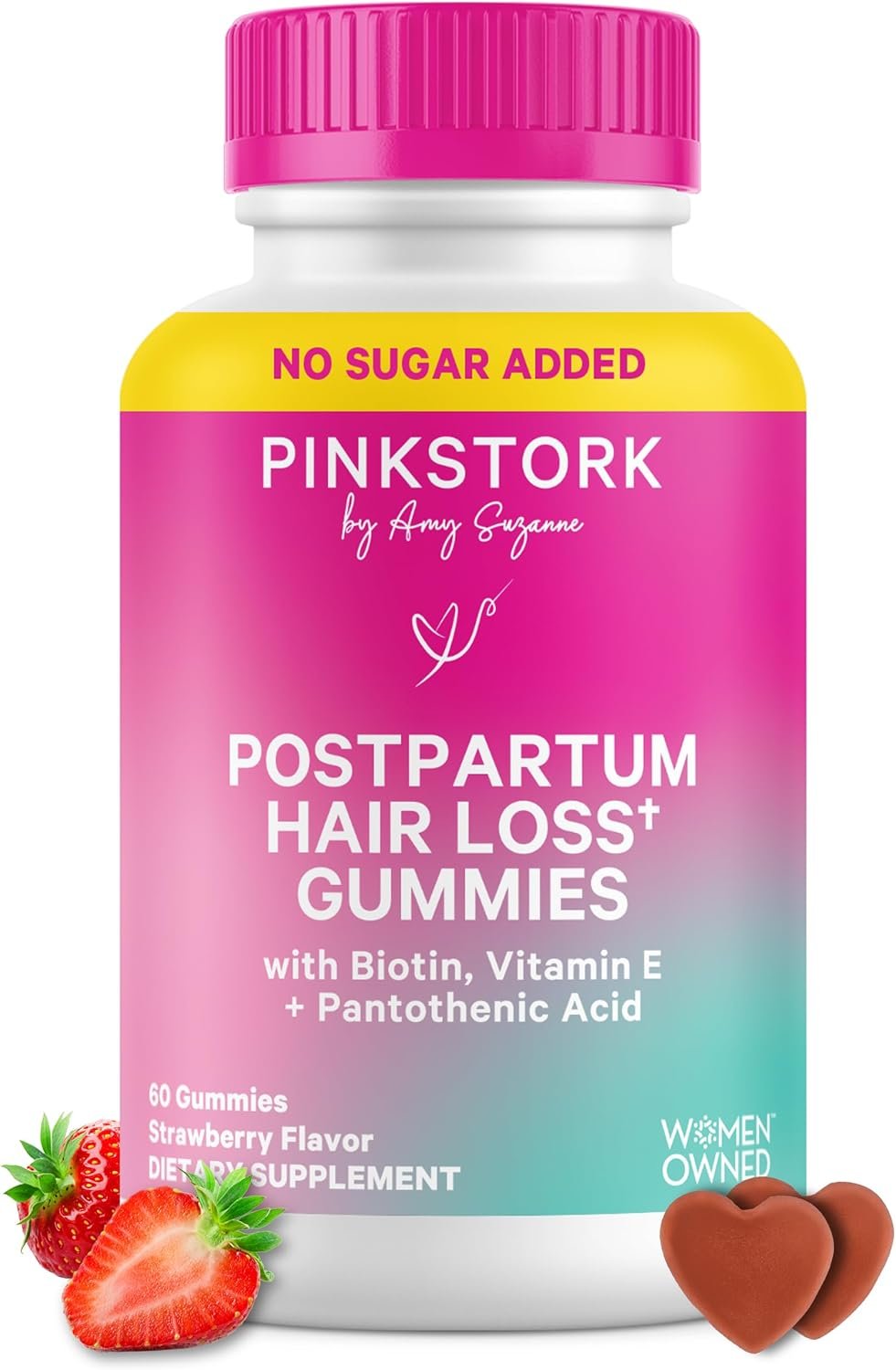 Pink Stork Postpartum Hair Loss Gummies, 60 Count