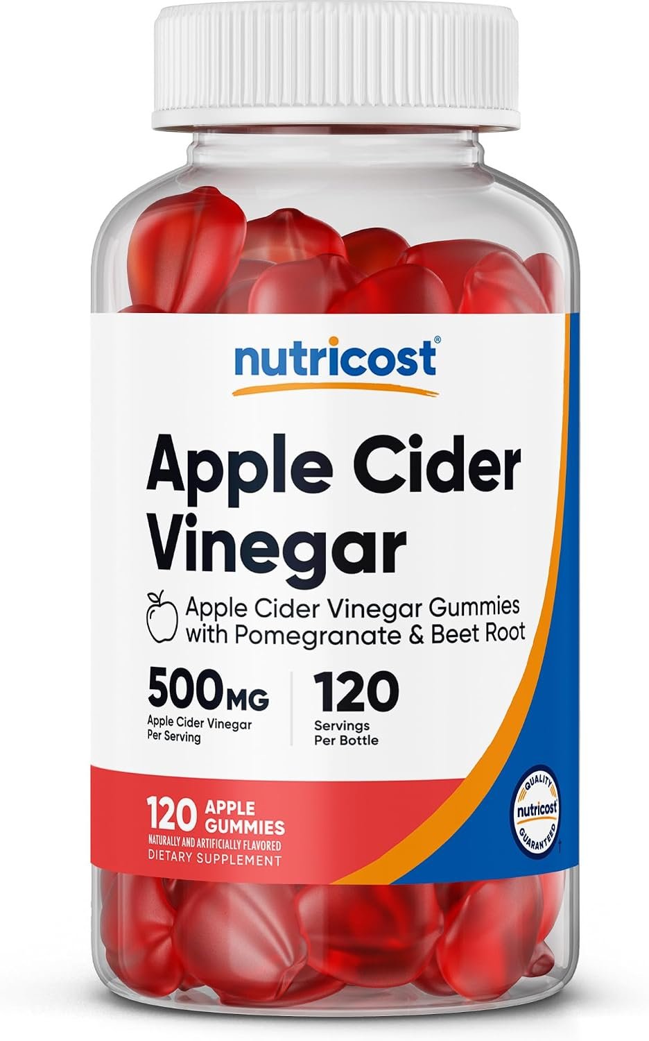 Nutricost Apple Cider Vinegar 500mg, 120 Gummies, Apple Flavored