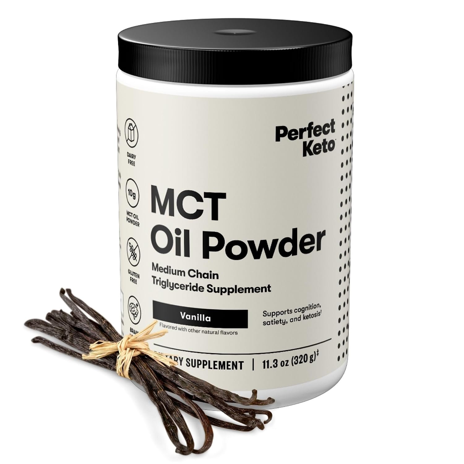 Perfect Keto MCT Oil Supplement Powder, Vanilla | 30 Servings