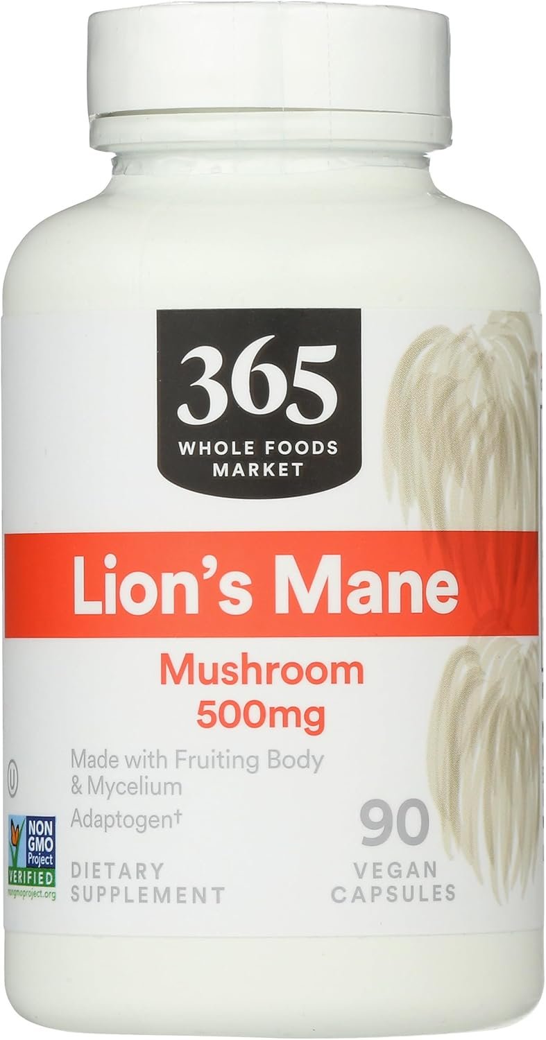 365 by Whole Foods Market, Lion’s Mane Mushroom 500mcg, Vegan, 90 Count