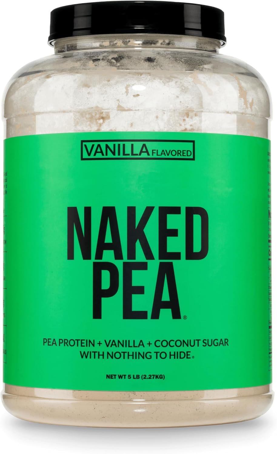 Naked Pea – Vanilla Pea Protein Isolate from North American Farms – 5lb Bulk, NSF Certified, Plant Based, Vegetarian & Vegan Protein Power, Easy to Digest, Non-GMO, Gluten Free, Lactose Free, Soy Free