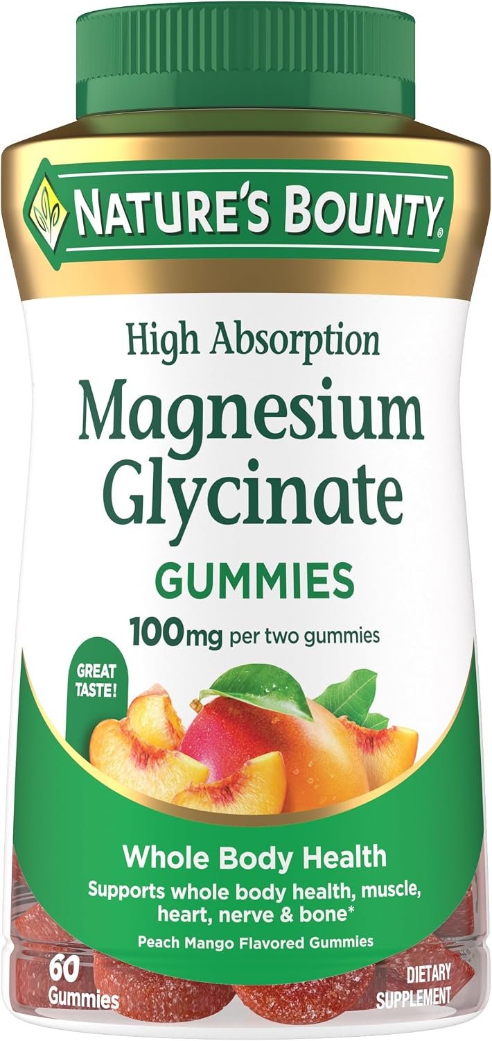 Nature’s Bounty High Absorption Magnesium Glycinate Gummies, 60 Count