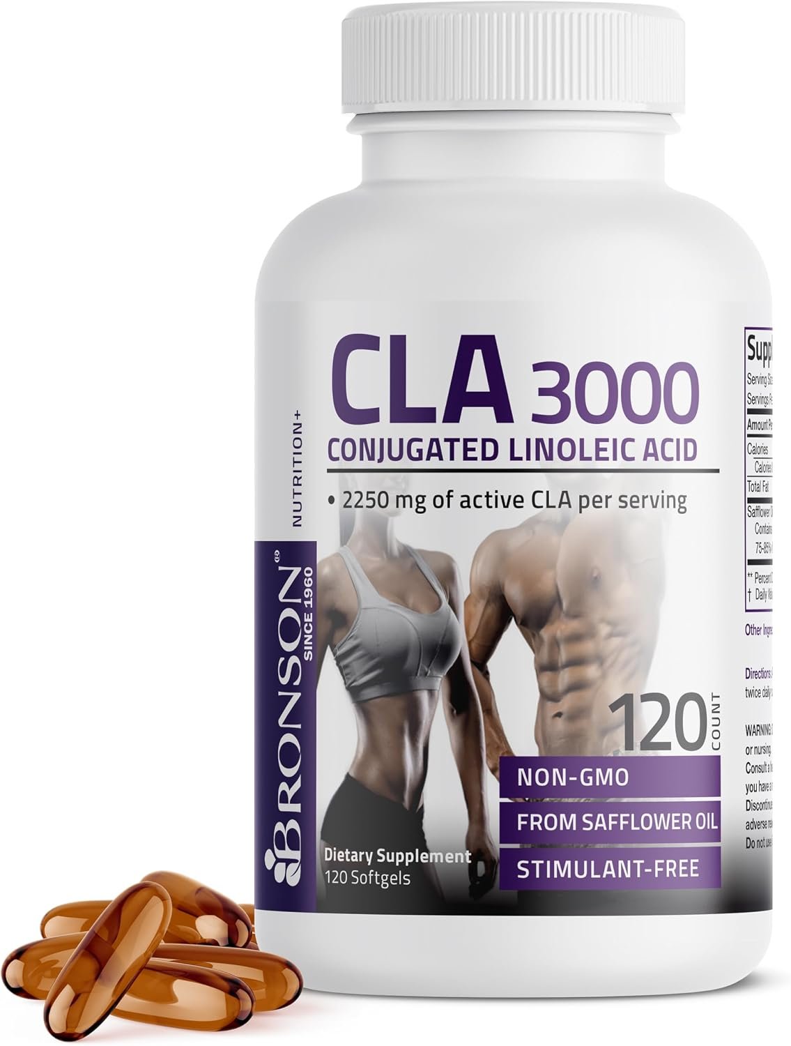 Bronson CLA 3000 Extra High Potency Weight Management Support, 120 Softgels