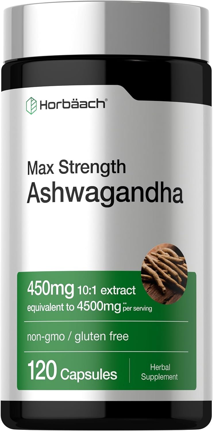 Horbäach Ashwagandha Supplement | Max Strength | 120 Capsules