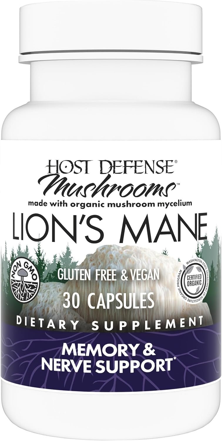 Host Defense Lion’s Mane, Brain Health & Focus Support, 30 Capsules