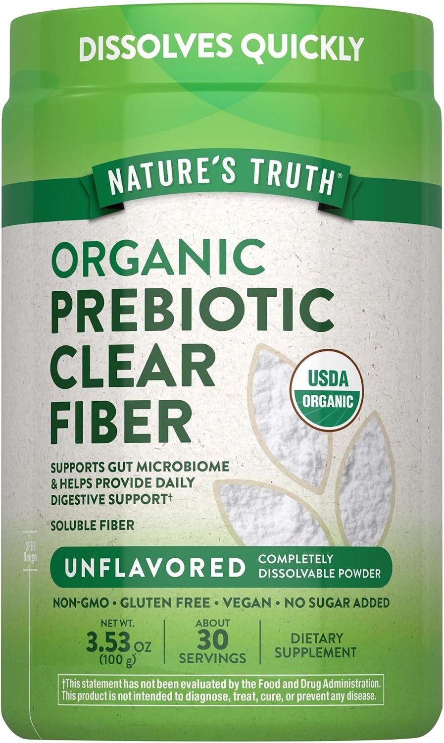 Nature’s Truth Prebiotic Fiber Powder Supplement | 3.53 Oz