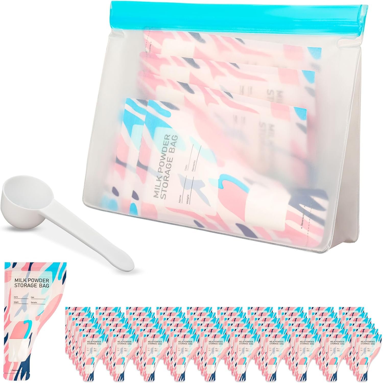 Disposable Protein Powder Travel Bags, Single-Serve Powder Containers Set