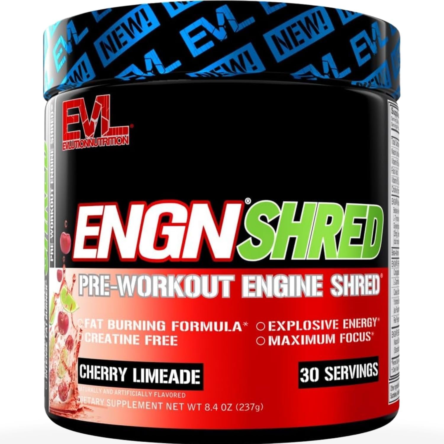EVL ENGN Shred Thermogenic Pre Workout Powder Drink Mix – Cherry Limeade