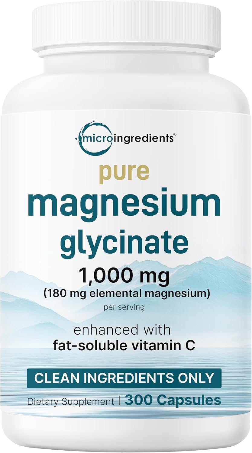 Pure Magnesium Glycinate 1,000mg Per Serving, 300 Capsules