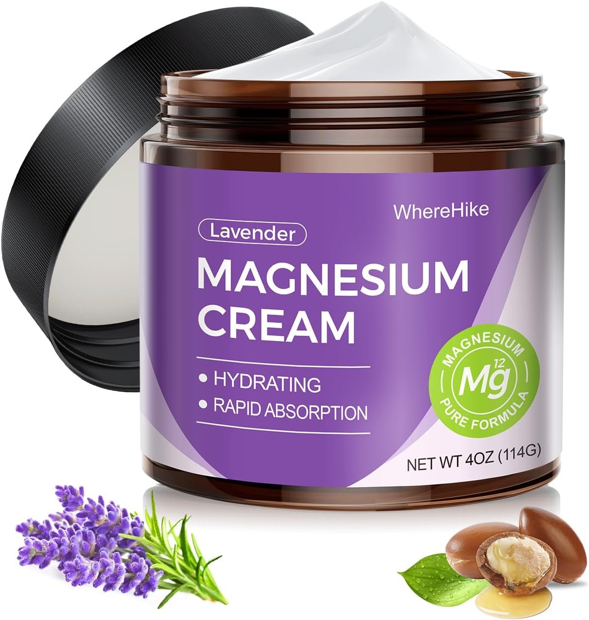 STILIP Natural Topical Magnesium Cream – Magnesium Lotion for Nighttime Skin Care, Lightweight Moisturizing Body Cream for Deep Hydration-Lavender