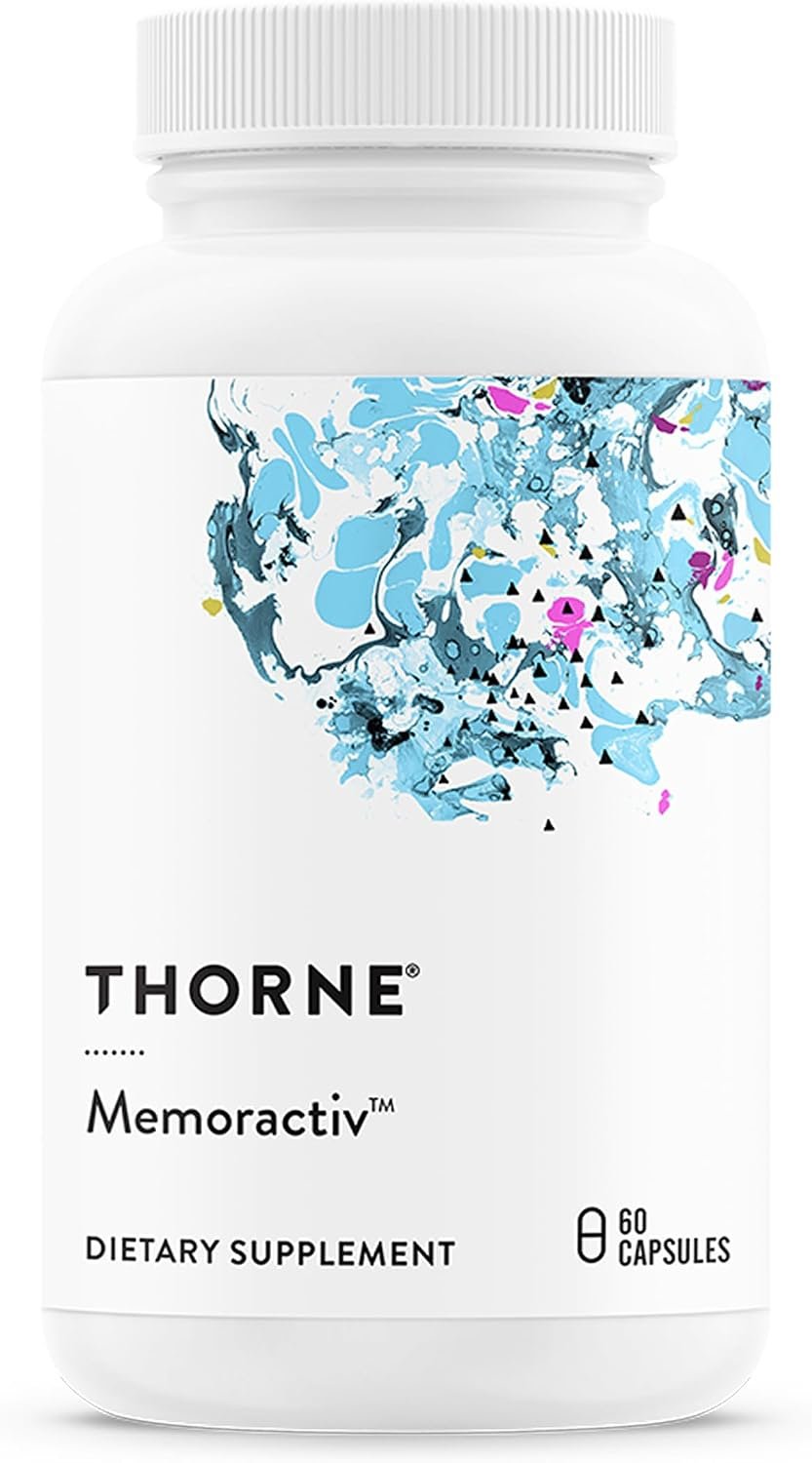 THORNE – Memoractiv – Nootropic Brain Supplement for Focus, Cognitive Function, Creativity & Concentration* – Ashwagandha, Caffeine, Acetyl-L-Carnitine & More – Gluten-Free, Dairy-Free – 60 Capsules