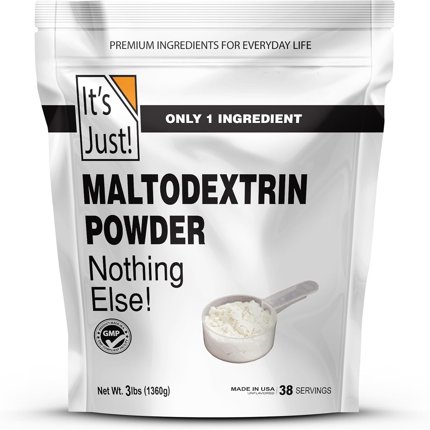 It’s Just! – Mass Gainer Powder, 100% Maltodextrin, 3lbs / 38 Servings