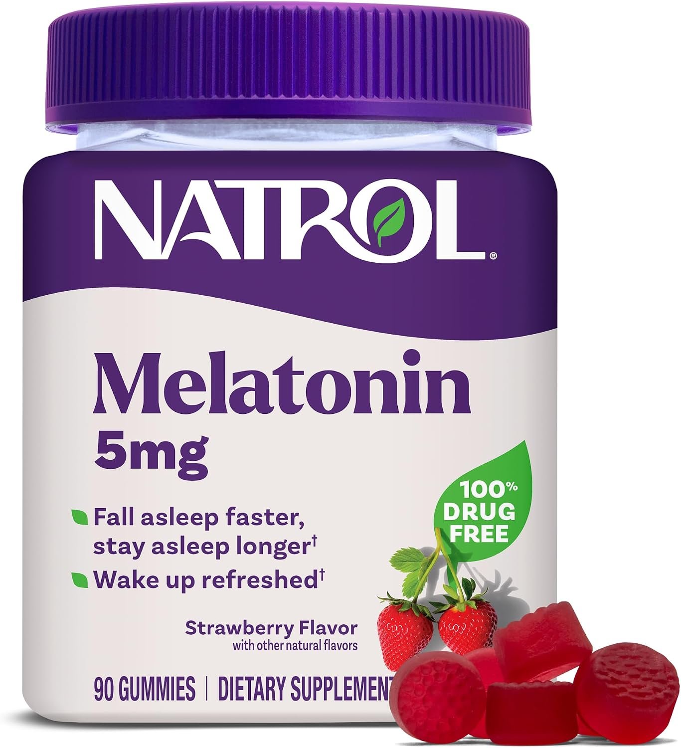 Natrol Melatonin 5 mg Gummies, Sleep Support for Adults, 90 Count