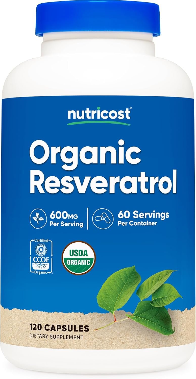 Nutricost Organic Resveratrol (600mg) 120 Capsules, USDA Organic, 60 Serv