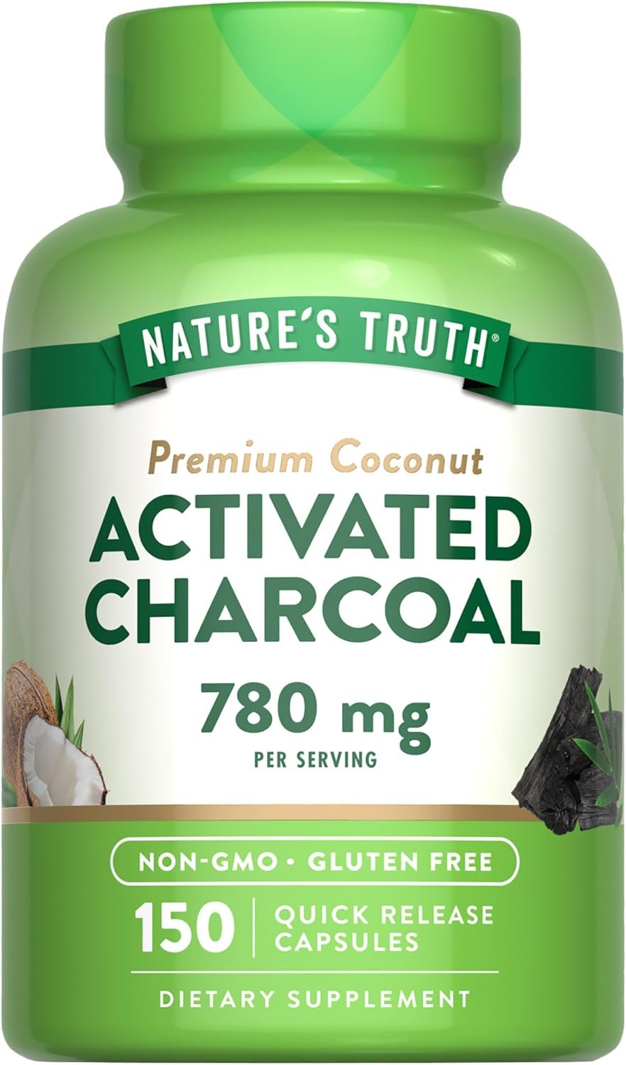Nature’s Truth Activated Charcoal Capsules 780 mg | 150 Pills
