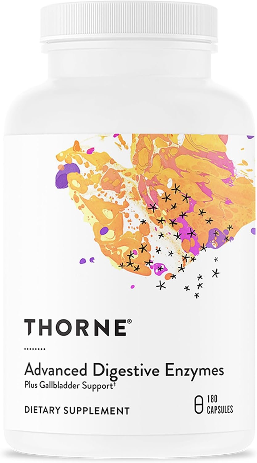 Thorne Advanced Digestive Enzymes, Pepsin & Betaine HCl, 180 Capsules
