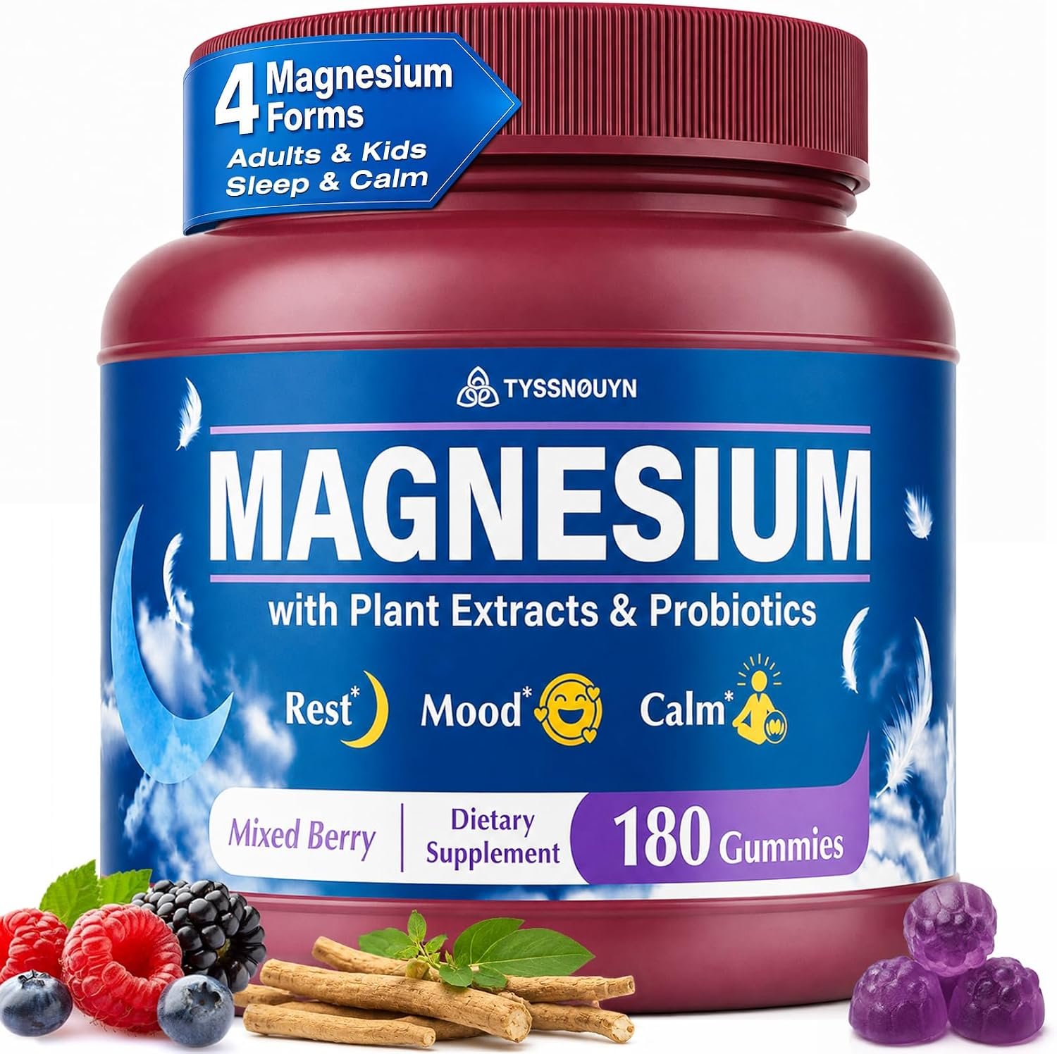 Magnesium Glycinate Gummies, Magnesium Sleep Gummies for Adults & Kids