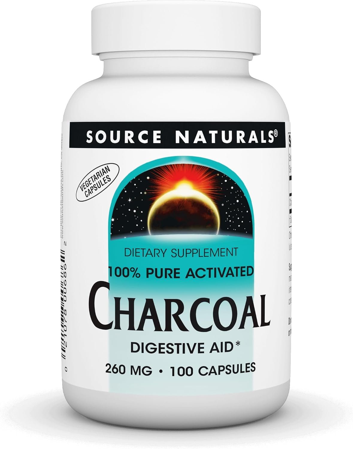 Source Naturals Activated Charcoal, 260 mg -100 Vegetarian Capsules
