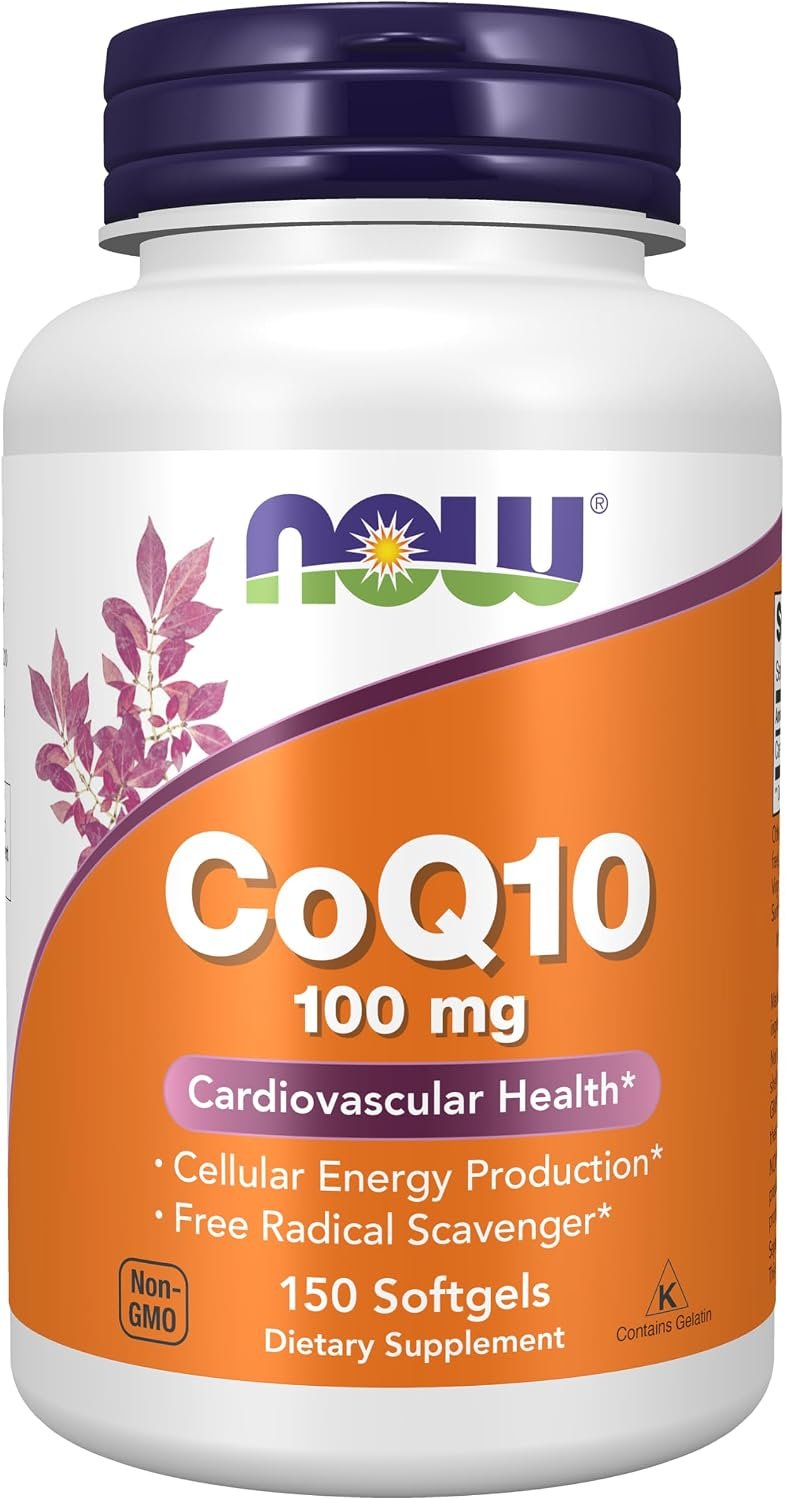 NOW Foods Supplements, CoQ10 (Coenzyme Q10) 100 mg, Pharmaceutical Grade, Cardiovascular Health*, 150 Softgels