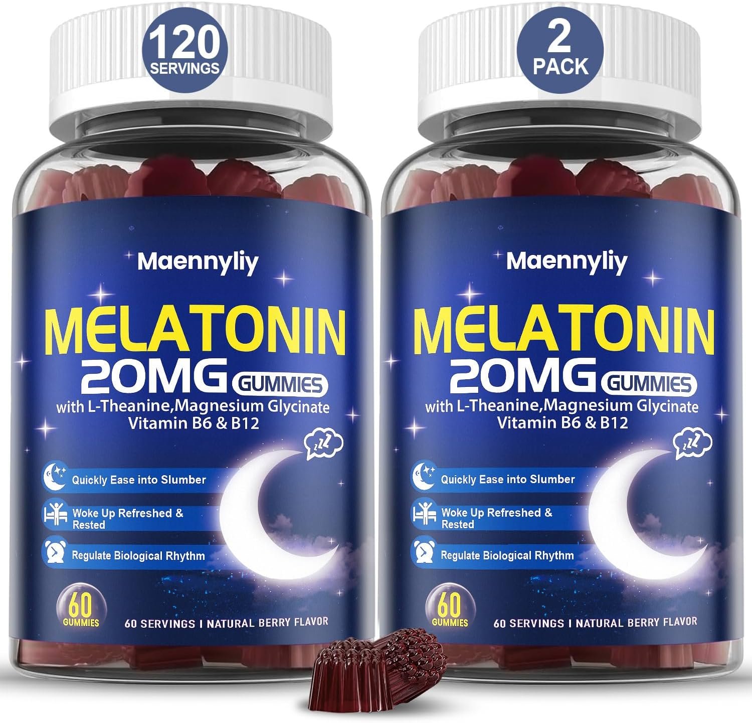 Maennyliy Melatonin 20mg Gummies for Adults – Sugar Free Melatonin Gummies