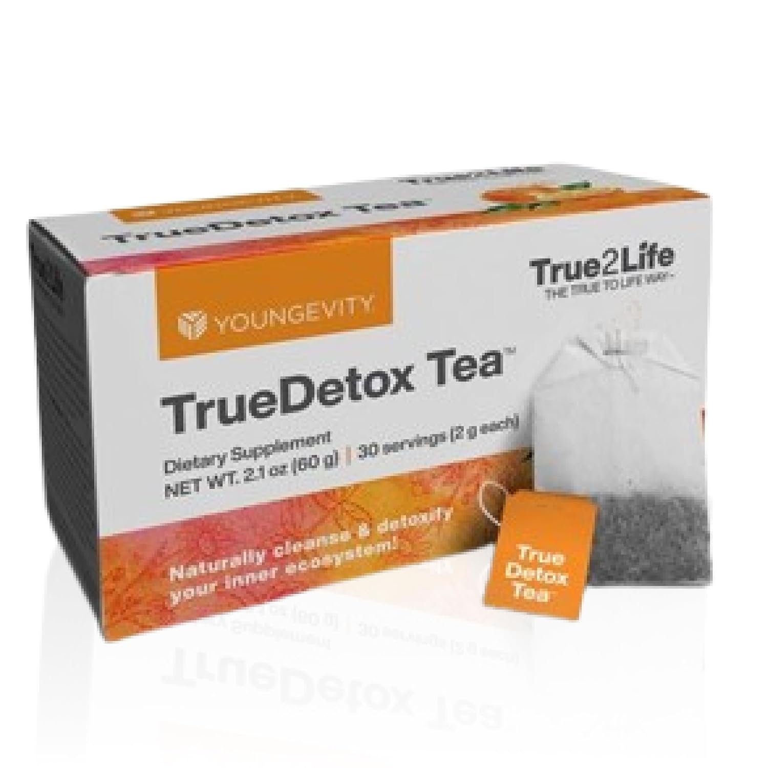 Youngevity True2Life Detox Tea Gentle Cleanse & Digestion, 30 Tea Bags