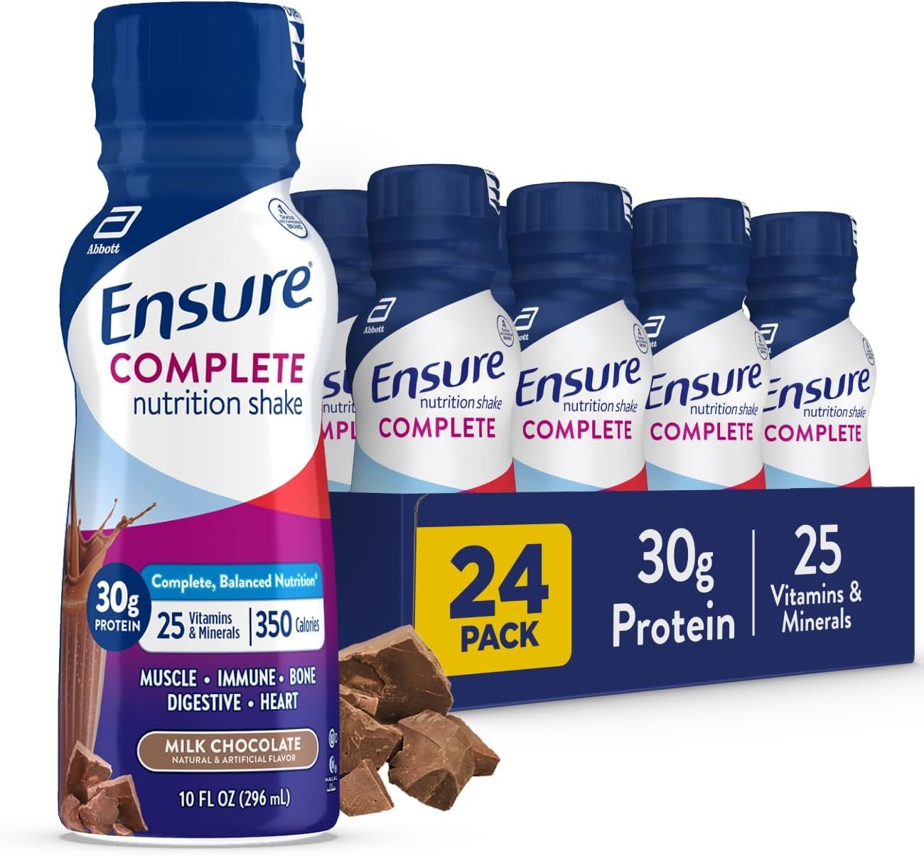 Ensure COMPLETE Chocolate Nutrition Shake, Balanced Meal Replacement, 24pk