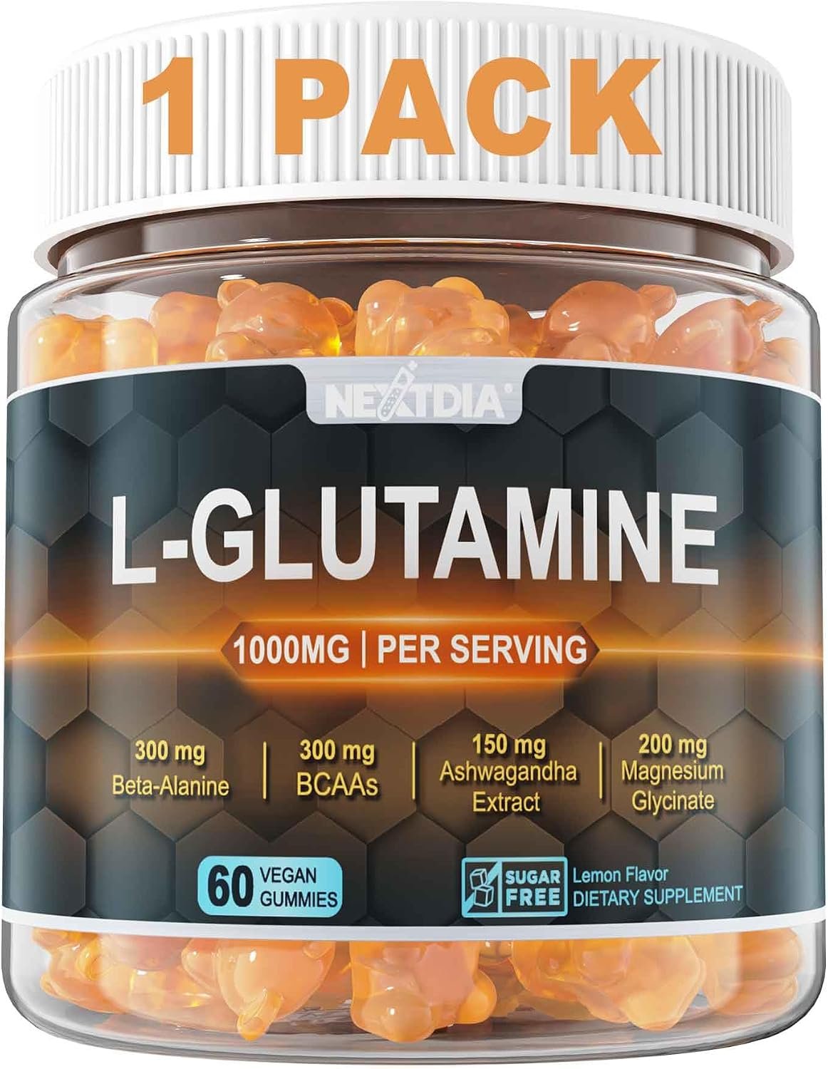 L-Glutamine 1000mg Gummies for Women & Men,Post-Workout Recovery Supplement