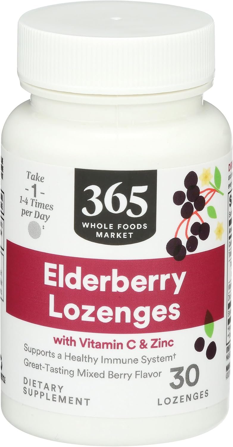 365 By Whole Foods Market, Elderberry Zinc Lozenges, California Only, 30 Count