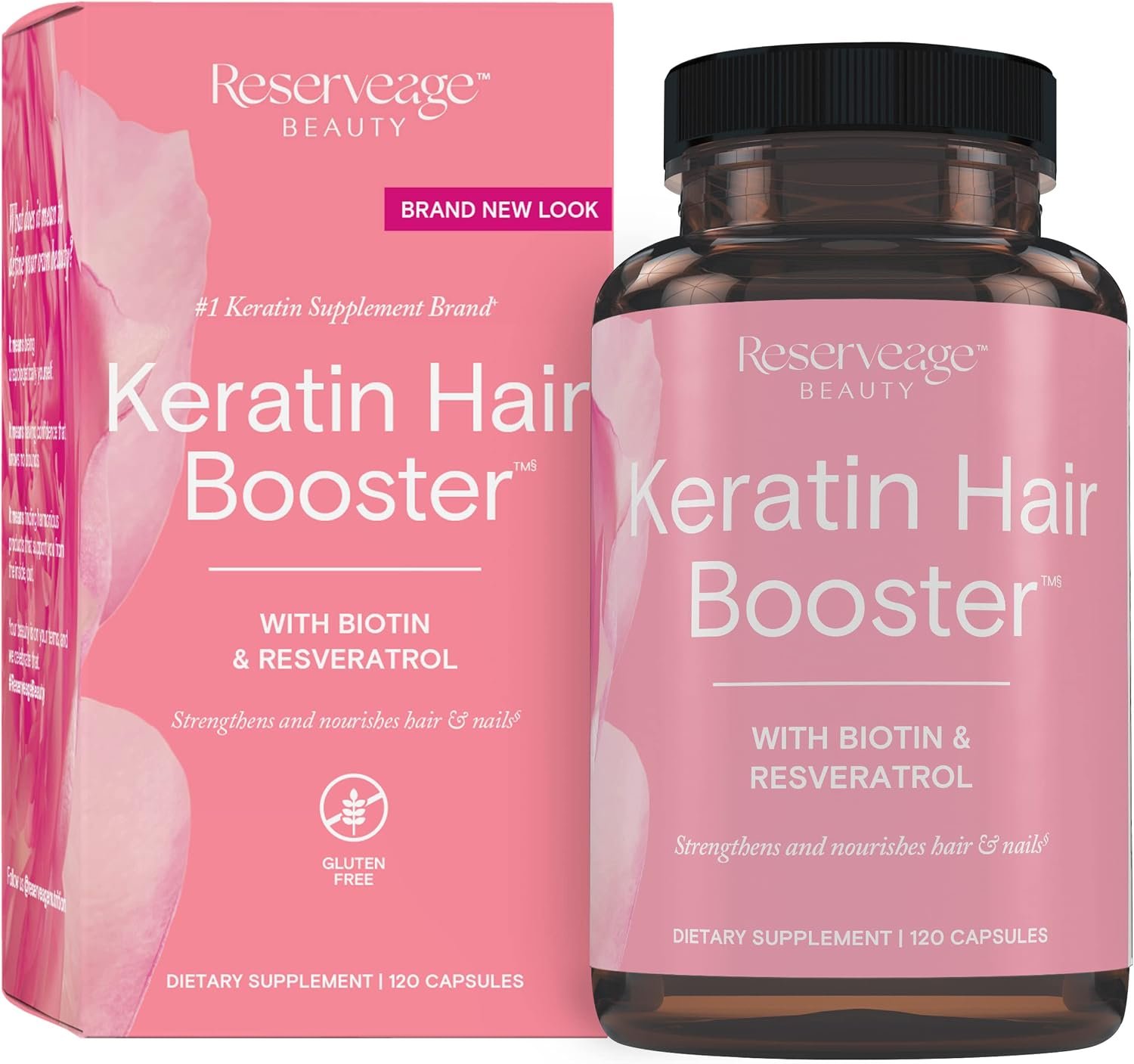 Reserveage Beauty Keratin Hair Booster, 120 Capsules (60 Servings)