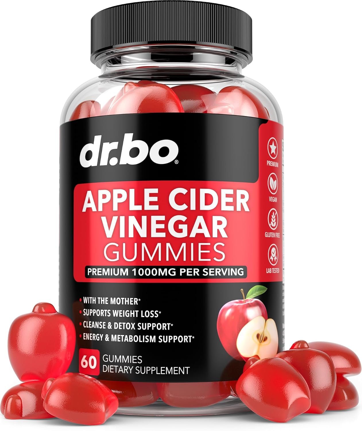 ACV Apple Cider Vinegar Gummies – Natural Support for Advanced Weight Loss, Detox, Cleansing, Digestion Plus Gut Health – ACV Gummies Supplements with 1000MG Apple Cider Vinegar Gummy with The Mother