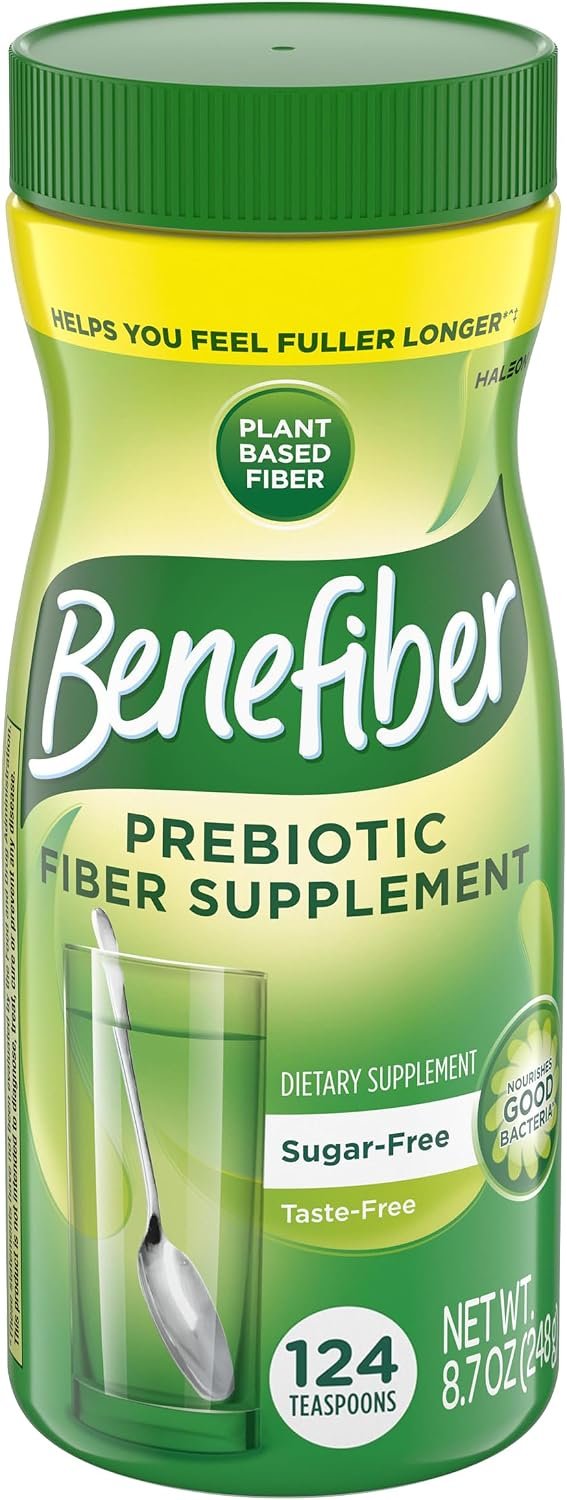 Benefiber Prebiotic Fiber Supplement Powder, Unflavored, 124 Teaspoons