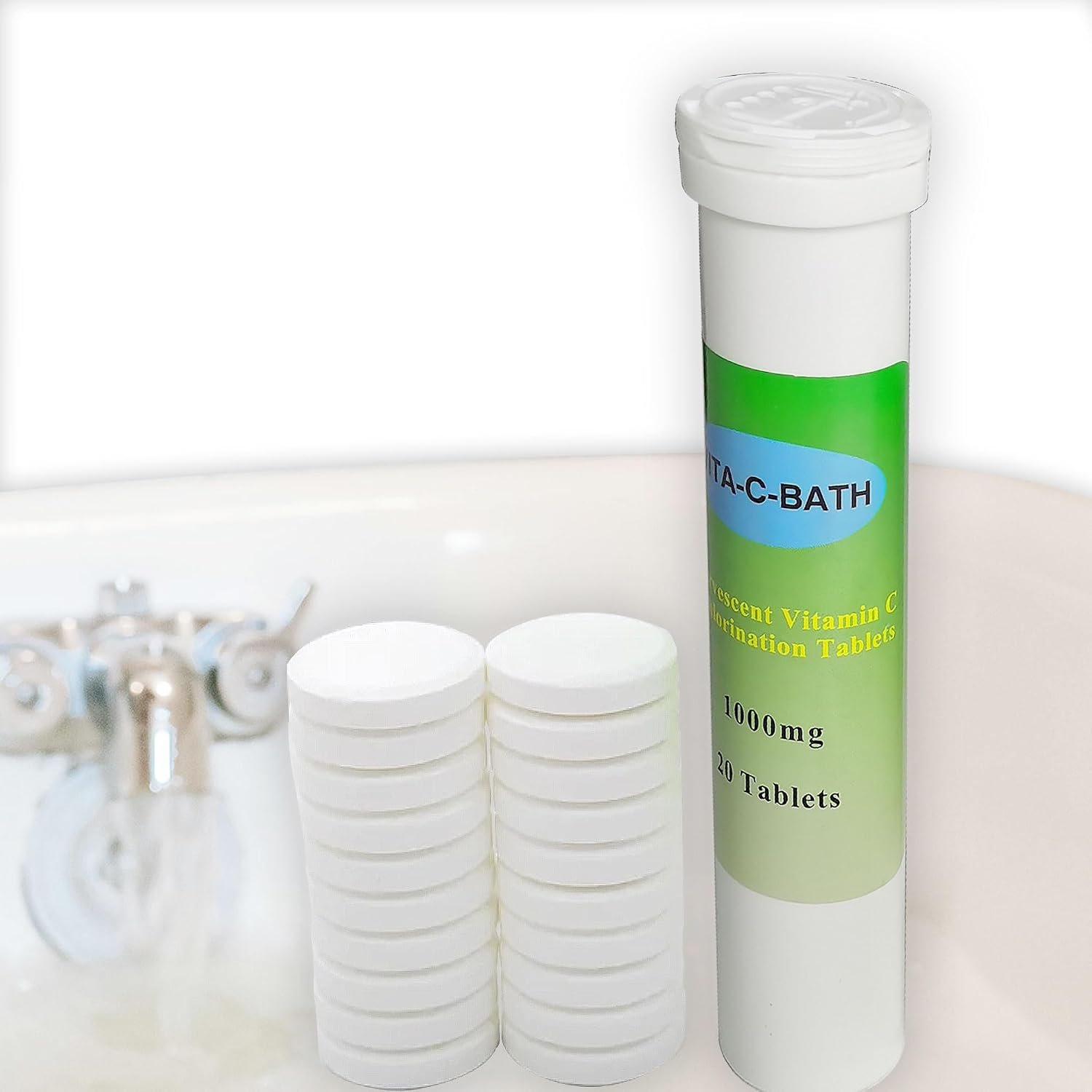 Vitamin C Bath Tablets, 1000mg, for Dry, Itchy & Sensitive Skin, 20 Tablets