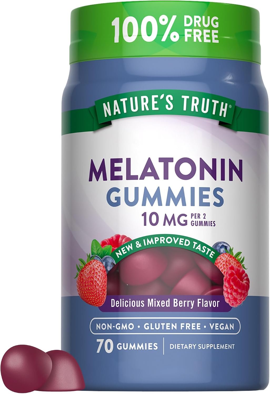 Nature’s Truth Melatonin 10mg Gummies | 70 Count | Berry Flavor