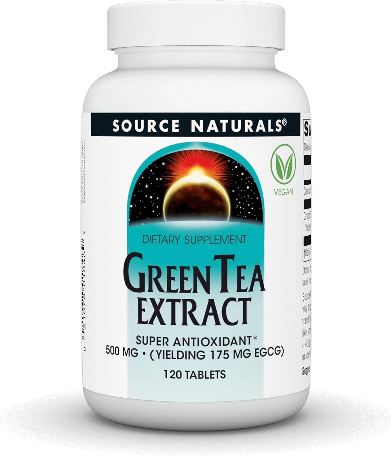 Source Naturals Green Tea Extract, Vegan, 500 mg – 120 Tablets