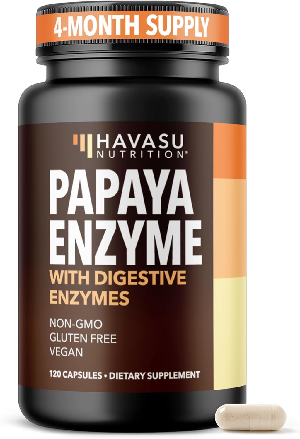 Papaya Enzymes for Digestion Support, Vegan and Gluten Free, 120 Servings