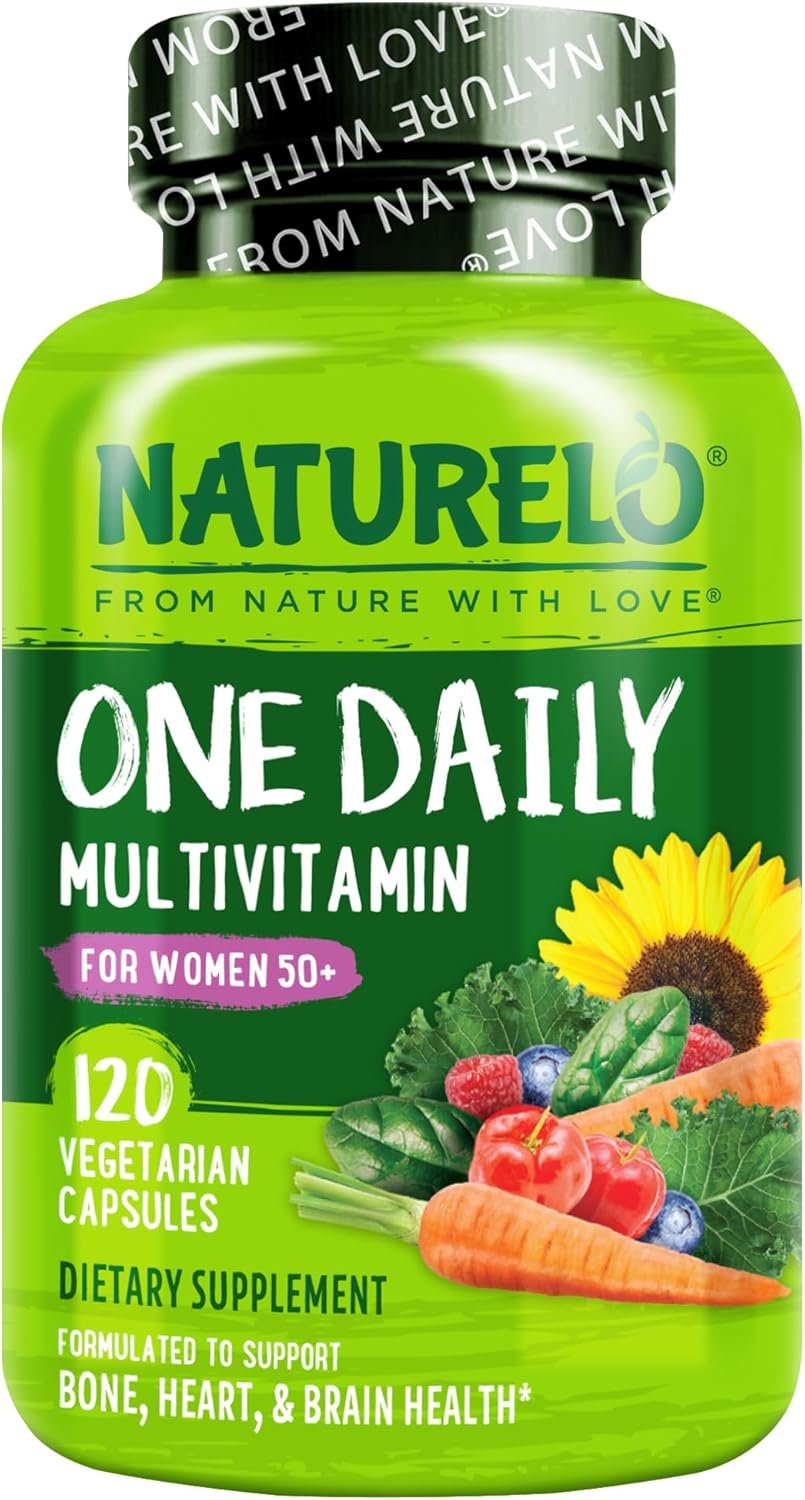 NATURELO One Daily Multivitamin for Women 50+ w/Vitamin B12, 120 Count