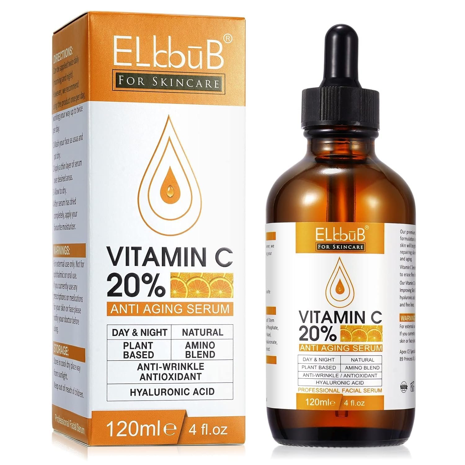 Premium 20% Vitamin C Serum For Face with Hyaluronic Acid, Retinol & Amino Acids – Boost Skin Collagen,Hydrate & Plump Skin, Anti Aging & Wrinkle Facial Serum